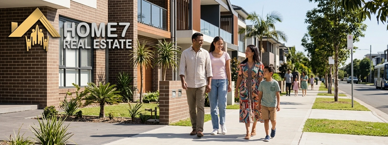 New migrant family exploring a welcoming Sydney suburb in Australia.webp