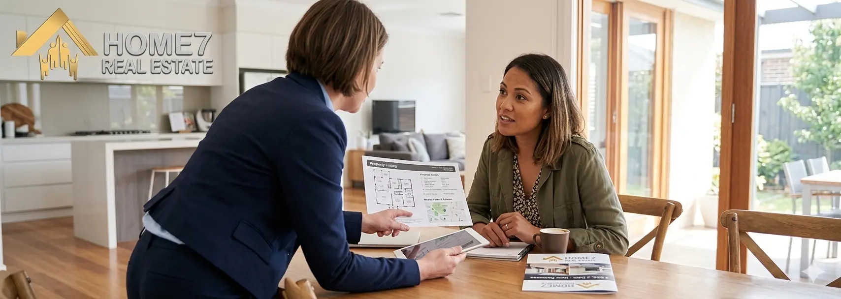 real estate agent discussing property with client